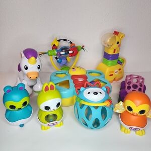 Lot Of 9 Infant Toddler Toys Unicorn Giraffe Car Animals Excellent Condition